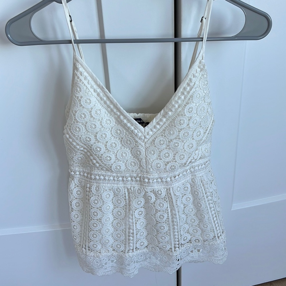 Abercrombie and Fitch white lace tank top